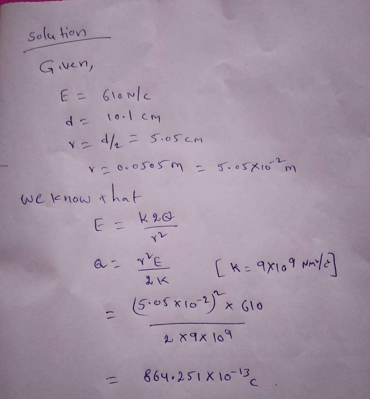 Physics homework question answer, step 1, image 1